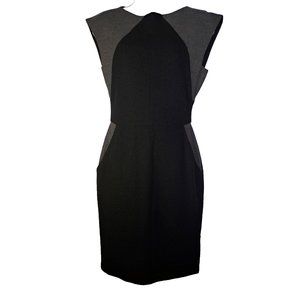 OBAKKI ETHICAL MADE in CANADA WOOL Black dress Sz 4 Office Formal STUNNING A GEM